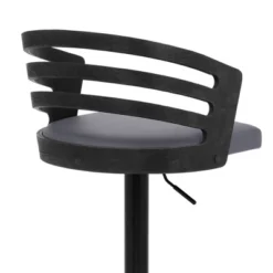 Adele Adjustable Faux Leather Metal Swivel Barstool Gray/Black - Armen Living -Homcom Crosley Shop GUEST d4066b27 0259 419e b1d1 acf720adb7c7