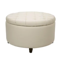Large Round Tufted Storage Ottoman With Lift Off Lid - WOVENBYRD 40 Large Round Tufted Storage Ottoman With Lift Off Lid - WOVENBYRD -Homcom Crosley Shop GUEST d45d5a35 152f 46f7 8582 df372f646db3