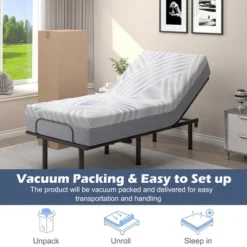 Costway Twin XL Cooling Adjustable Bed Memory Foam Mattress W/ 32% Ice Silk Cover -Homcom Crosley Shop GUEST d4bd56d0 c605 4b91 b6b6 ec0fdfb8b275