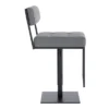 Michele Adjustable Faux Leather Metal Barstool Gray/Black - Armen Living
