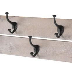 40" Castleton Mango Wood Bench And Coat Hook With Shelf Driftwood - Alaterre Furniture -Homcom Crosley Shop GUEST d53f6473 1529 4357 8561 97b73cd91868