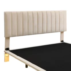 Queen Size Upholstered Floating Velvet Platform Bed With Sensor Light And Headboard-ModernLuxe -Homcom Crosley Shop GUEST d54cfe1a 7731 44a4 8d11 242852f7e515