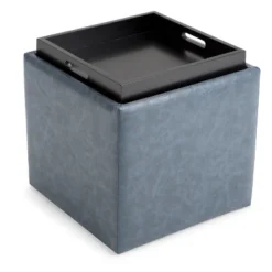17" Townsend Cube Storage Ottoman With Tray - WyndenHall -Homcom Crosley Shop GUEST d5ecc77d 77a3 4a58 8ddf 06489a9c3123