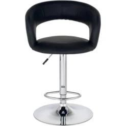 Studio 55D Chrome Swivel Bar Stools Set Of 2 30" High Modern Black Cushion With Backrest Footrest Kitchen Counter Height Island -Homcom Crosley Shop GUEST d5fcfb8f 399a 409a a2a8 a1ea71d32ca4 1