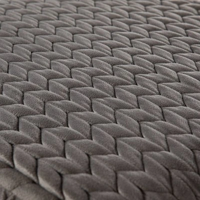 Southern Enterprises Wegre Woven Upholstered Ottoman Gray/Gold - Aiden Lane 7 Southern Enterprises Wegre Woven Upholstered Ottoman Gray/Gold - Aiden Lane - Image 5