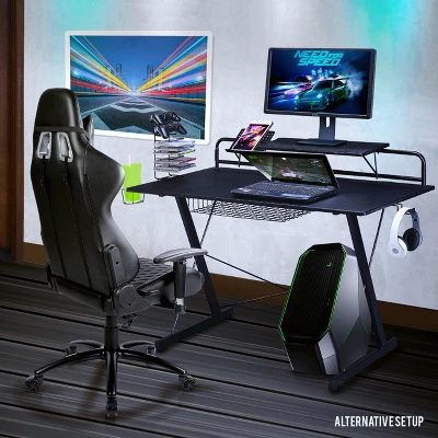 Multi Functional Carbon Gaming Desk Black - Techni Sport 10 Multi Functional Carbon Gaming Desk Black - Techni Sport - Image 8