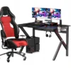 Costway Gaming Desk Gamers Computer Table E-Sports K-Shaped W/ Cup Holder Hook Home New -Homcom Crosley Shop GUEST d81a7cd4 de06 4edf 9d59 511a49d3633c