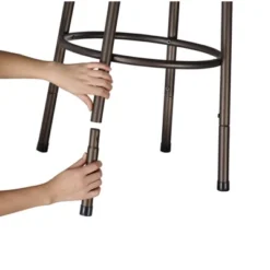 Set Of 3 Camilla Adjustable Swivel Barstool Quarter Cross Back Peat Brown - Inspire Q -Homcom Crosley Shop GUEST d828cdc4 8753 45c3 94fa d4a6fa6284a5