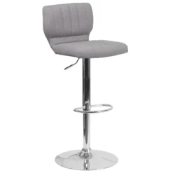 Flash Furniture Contemporary Vinyl Adjustable Height Barstool With Vertical Stitch Back And Chrome Base -Homcom Crosley Shop GUEST d837e509 360c 4cf5 8d38 855abc36e361