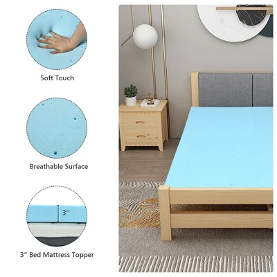 Costway 3'' Gel-Infused Bed Mattress Topper Cooling Ventilated Air Foam Pad 8 Costway 3'' Gel-Infused Bed Mattress Topper Cooling Ventilated Air Foam Pad - Image 6