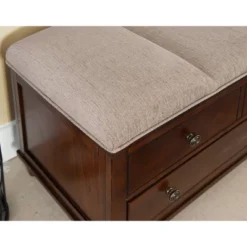 Mason Upholstered Storage Entryway Bench Chestnut - Powell Company -Homcom Crosley Shop GUEST d981940b 3767 4a52 9d2f 7445e96763dd