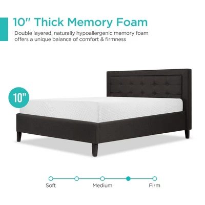 Best Choice Products 10in Dual Layered Memory Foam Mattress W/ CertiPUR-US Certified Foam 4 Best Choice Products 10in Dual Layered Memory Foam Mattress W/ CertiPUR-US Certified Foam - Image 2