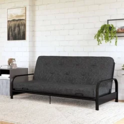 Full 6" Braga Bonnell Coil Polyester Linen Futon Mattress - Signature Sleep