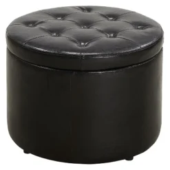 Designs4Comfort Round Shoe Ottoman - Breighton Home -Homcom Crosley Shop GUEST da6b6b06 02ac 4438 845c 0193a5908dc8