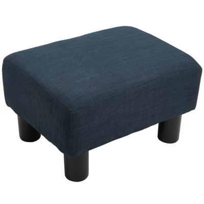 HOMCOM 16” Cube Modern Linen Fabric Pouf Footrest Ottoman 6 HOMCOM 16” Cube Modern Linen Fabric Pouf Footrest Ottoman - Image 4