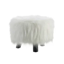 Faux Fur Foot Stool - Linon -Homcom Crosley Shop GUEST daae2152 a864 4c80 b87d 9984391a1304