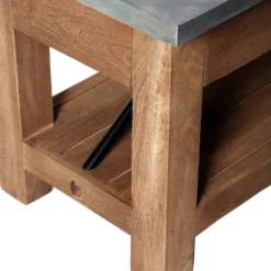 Millwork Bench With Coat Hook Shelf Wood And Zinc Metal Silver/Light Amber - Alaterre Furniture -Homcom Crosley Shop GUEST dad85117 c5b9 420a 9e57 d39f528f2774