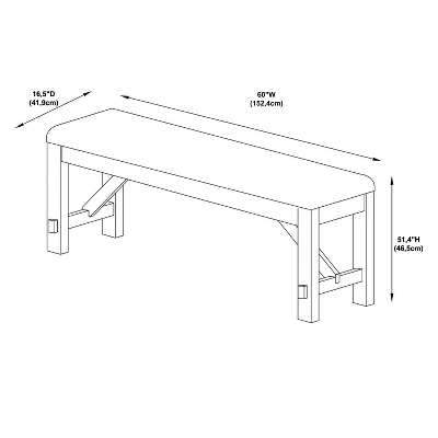 Jackson Bench Dark Hazelnut Brown - Powell Company 8 Jackson Bench Dark Hazelnut Brown - Powell Company - Image 6