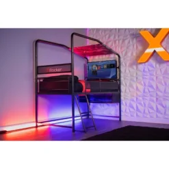 Twin Contra Customizable Mid-Sleeper Gaming Bed With TV Mount For TVs Up To 32" Black - X Rocker -Homcom Crosley Shop GUEST de22bd16 cb47 4273 8333 2b8da69d356a