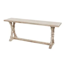 Distressed Farmhouse Wood Bench Brown - Olivia & May