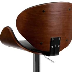 Emma And Oliver Bentwood Adjustable Height Barstool With Curved Vinyl Seat/Back -Homcom Crosley Shop GUEST de788816 2619 40c5 9749 414ffe4f5b26