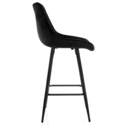 Elama 2 Piece Velvet Tufted Bar Chair In Black With Metal Legs -Homcom Crosley Shop GUEST dec059b9 1a32 47d2 9f78 4449b3375570