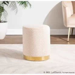 Marla Glam Chevron Ottoman - LumiSource -Homcom Crosley Shop GUEST defd8926 db21 4ef5 a525 2c2b5885e4a0