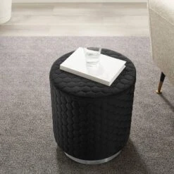 Camber Round Upholstered Ottoman - Linon -Homcom Crosley Shop GUEST df0dd873 be16 441d 90a0 43a8d4c03b8f