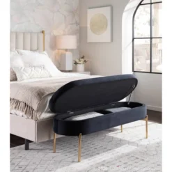 48" Chloe Contemporary Upholstered Storage Bench - LumiSource -Homcom Crosley Shop GUEST dfa8faad e3d6 4a7c a6ef f9920cc8f44e