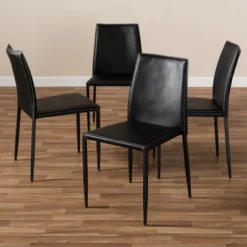 Set Of 4 Pascha Modern And Contemporary Faux Leather Upholstered Dining Chairs - Baxton Studio -Homcom Crosley Shop GUEST e006c7af b623 4beb be2e ea38b1a5ba73