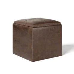 17" Townsend Cube Storage Ottoman With Tray - WyndenHall -Homcom Crosley Shop GUEST e018f2c9 ee07 406d 9c7e 0ad9cb2851b5