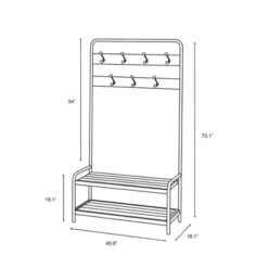 Slat Metal Entryway Bench & Hall Tree - Black - Hearth & Hand™ With Magnolia -Homcom Crosley Shop GUEST e01b5ad1 043d 4a4a bd0b 9ffe2cacf9e3