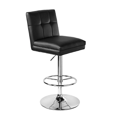 Sloan Adjustable Faux Leather Swivel Barstool Black - Boraam 3 Sloan Adjustable Faux Leather Swivel Barstool Black - Boraam