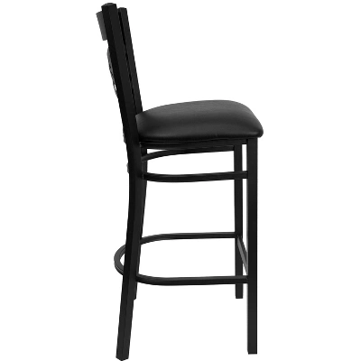 Flash Furniture Black ''X'' Back Metal Restaurant Barstool 9 Flash Furniture Black ''X'' Back Metal Restaurant Barstool - Image 7