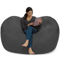 6' Large Bean Bag Lounger With Memory Foam Filling And Washable Cover - Relax Sacks -Homcom Crosley Shop GUEST e13d0050 0832 4b21 8814 040c2c8d5a99