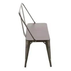 Oregon Industrial Metal Dining Entryway Bench- LumiSource