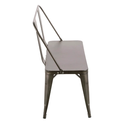 Oregon Industrial Metal Dining Entryway Bench- LumiSource 3 Oregon Industrial Metal Dining Entryway Bench- LumiSource