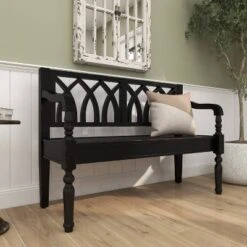 Farmhouse Wood Sitting Bench - Olivia & May -Homcom Crosley Shop GUEST e1aab6ba 97da 43a0 a07c 06058b640b6e