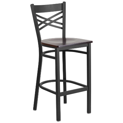 Flash Furniture Black ''X'' Back Metal Restaurant Barstool 13 Flash Furniture Black ''X'' Back Metal Restaurant Barstool - Image 11
