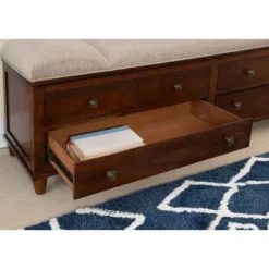 Mason Upholstered Storage Entryway Bench Chestnut - Powell Company -Homcom Crosley Shop GUEST e2cb4eb2 1ff3 4063 baf7 8b4d4a5d2c56