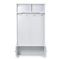 3-in-1 Design Hall Tree Entryway Bench With Shelves Cabinet And Four Hooks-ModernLuxe -Homcom Crosley Shop GUEST e45f1e55 ebfb 4e53 ae40 4179102dee7b