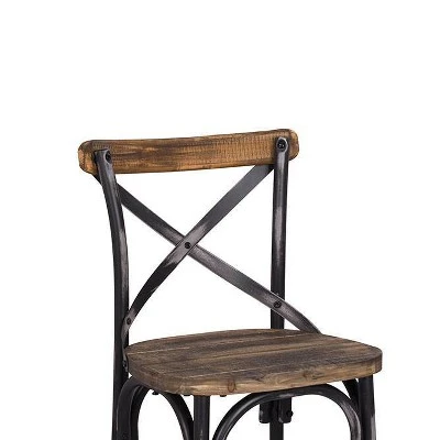 18" Zaire Bar Chair Antique Black/Antique Oak - Acme Furniture 4 18" Zaire Bar Chair Antique Black/Antique Oak - Acme Furniture - Image 2