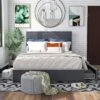 Ekali Upholstered Platform Bed With 4 Side Drawers - MiBasics 2 Ekali Upholstered Platform Bed With 4 Side Drawers - MiBasics -Homcom Crosley Shop GUEST e5397544 14cb 4393 b79a 6fb04a91154e