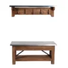Millwork Bench With Coat Hook Shelf Wood And Zinc Metal Silver/Light Amber - Alaterre Furniture -Homcom Crosley Shop GUEST e6522b0c dae2 415b b59b 2ea48816012e
