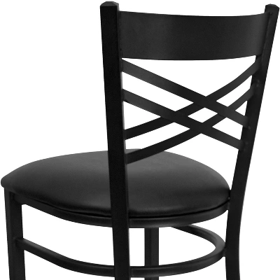 Flash Furniture Black ''X'' Back Metal Restaurant Barstool 6 Flash Furniture Black ''X'' Back Metal Restaurant Barstool - Image 4