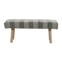 Bohemian Wood Cotton Upholstered Bench - Olivia & May -Homcom Crosley Shop GUEST e7001308 0c16 4ee8 be36 b432f6178fad