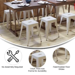 Flash Furniture 18" Table Height Stool, Stackable Backless Metal Indoor Dining Stool, Commercial Grade Restaurant Stool - Set Of 4 19 Flash Furniture 18" Table Height Stool, Stackable Backless Metal Indoor Dining Stool, Commercial Grade Restaurant Stool - Set Of 4 -Homcom Crosley Shop GUEST e73bb5da 7eb1 422a 9635 ef3e83bea2d4