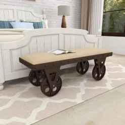 Industrial Wood Bench Brown - Olivia & May -Homcom Crosley Shop GUEST e7898986 de51 4510 9add 920b6669c580