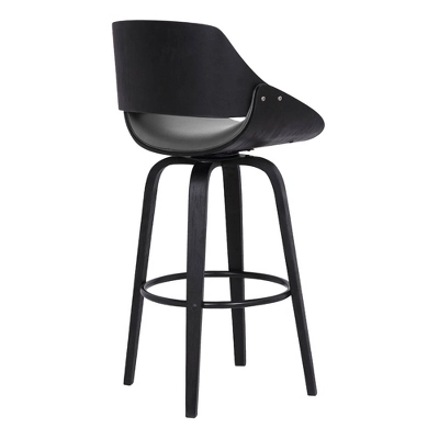 30" Mona Contemporary Bar Height Barstool Black/Gray - Armen Living 5 30" Mona Contemporary Bar Height Barstool Black/Gray - Armen Living - Image 3