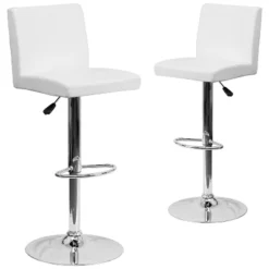 Emma And Oliver 2 Pack Contemporary Vinyl Adjustable Height Barstool With Panel Back And Chrome Base -Homcom Crosley Shop GUEST e82b8bcb 445b 4f31 9c8a fc643a3d1122